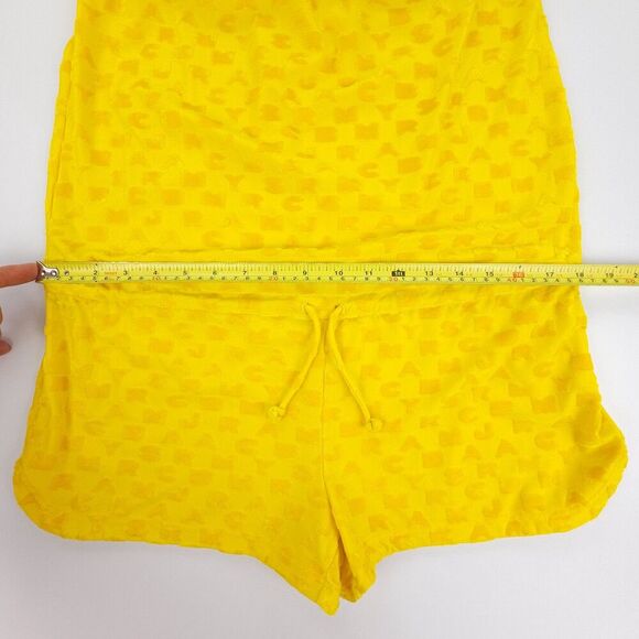 MARC JACOBS 90s Velour Logo Swim Cover Up Resort Romper Yellow Y2k Sporty Glam - Picture 6 of 9
